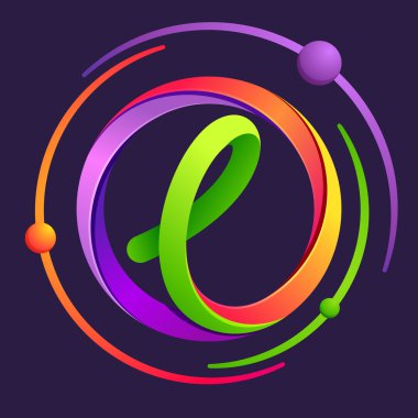 L harfi logo atomları ile yörünge.