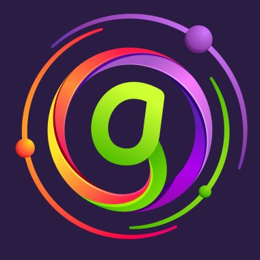 G harfi logo atomları ile yörünge.