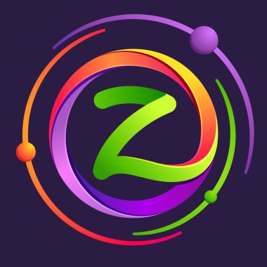 Atom Z harfi logolu bir yörünge.