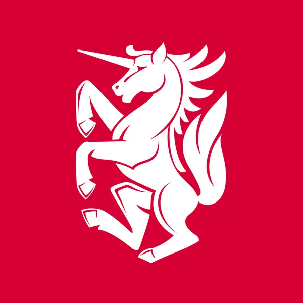 Heraldic unicorn emblem — Stock Vector