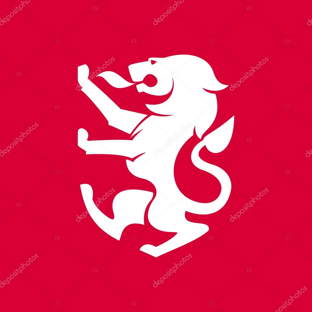Heraldic lion emblem