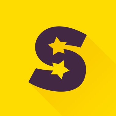 S letter with star. clipart