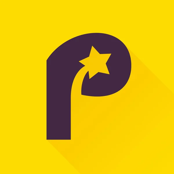 P letter with star. — Stock Vector