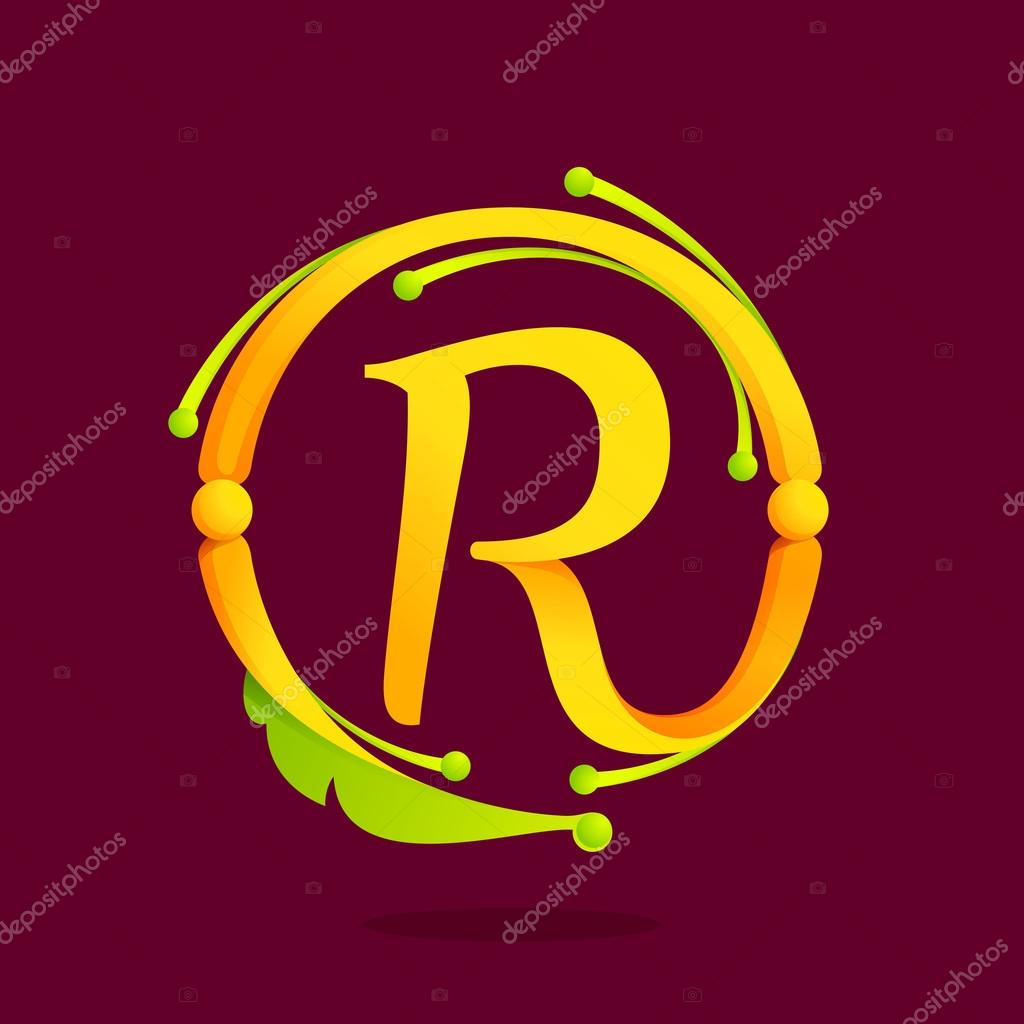 Floral vintage style label, logo, icon design template element. This vector monogram can be used as trademark or a print on fabric.