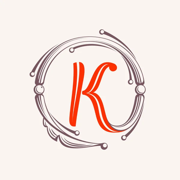 K lettera monogramma elementi di design . — Vettoriale Stock