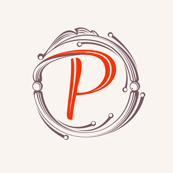 Prvky designu monogram písmeno P. — Stockový vektor