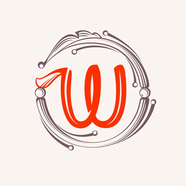 W bokstav monogram designelement. — Stock vektor