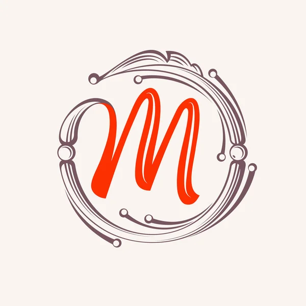 M elementos de diseño monograma letra . — Archivo Imágenes Vectoriales