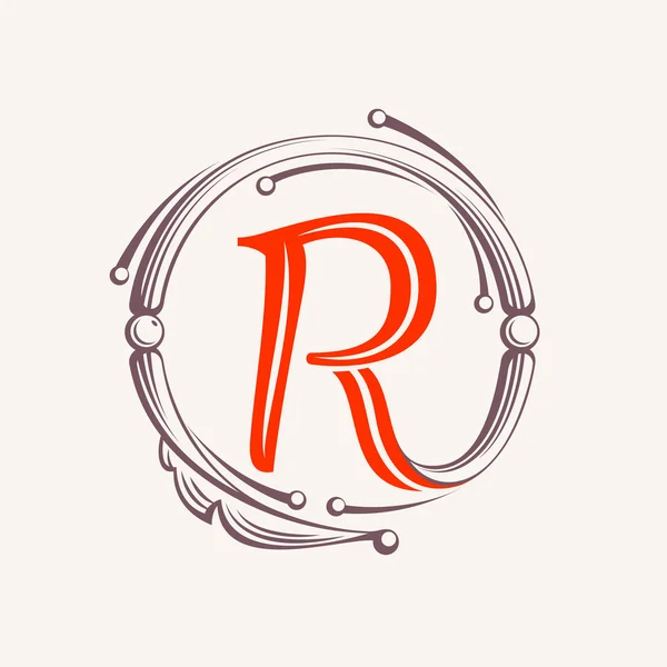 R letter monogram design elements. — Stock Vector