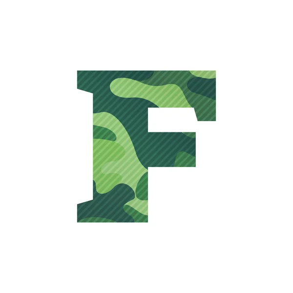 F-letter zöld álcázás. — Stock Vector