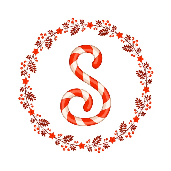 S dopisem vánoční cukroví s věncem — Stockový vektor