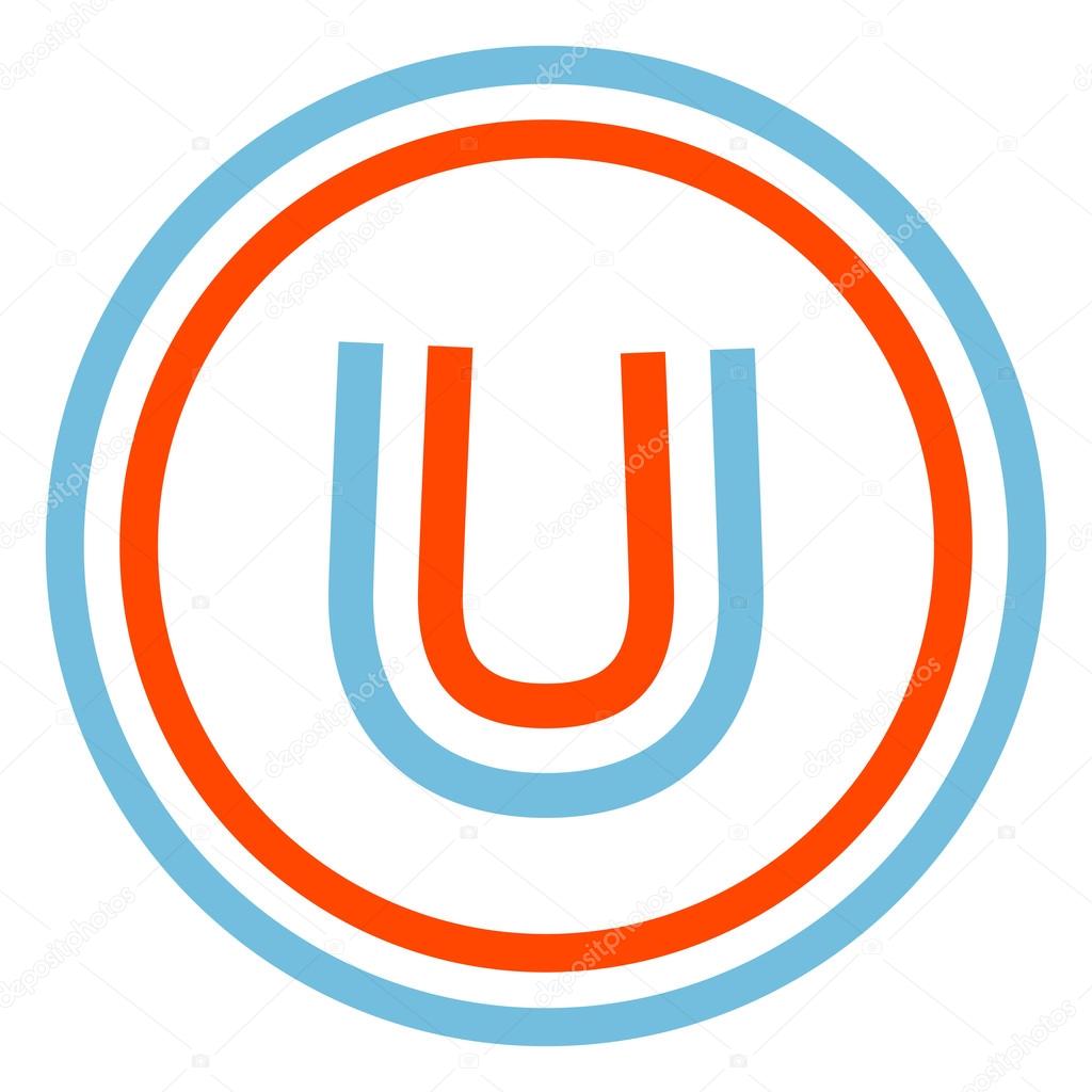 This letter can be used for a sports team or blue white and red flag of the country.
