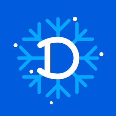 D harfi mavi arka plan üzerindeki kar tanesi simgesiyle.