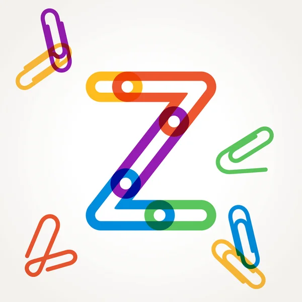 Z brief van paperclip alfabet. — Stockvector