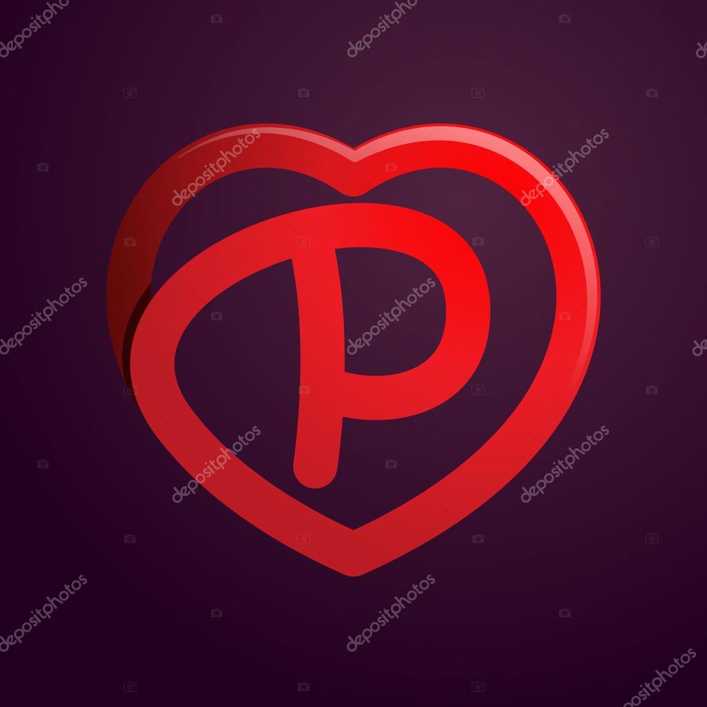 P letter with red heart. Stock Vector by ©kaer_dstock 89766820