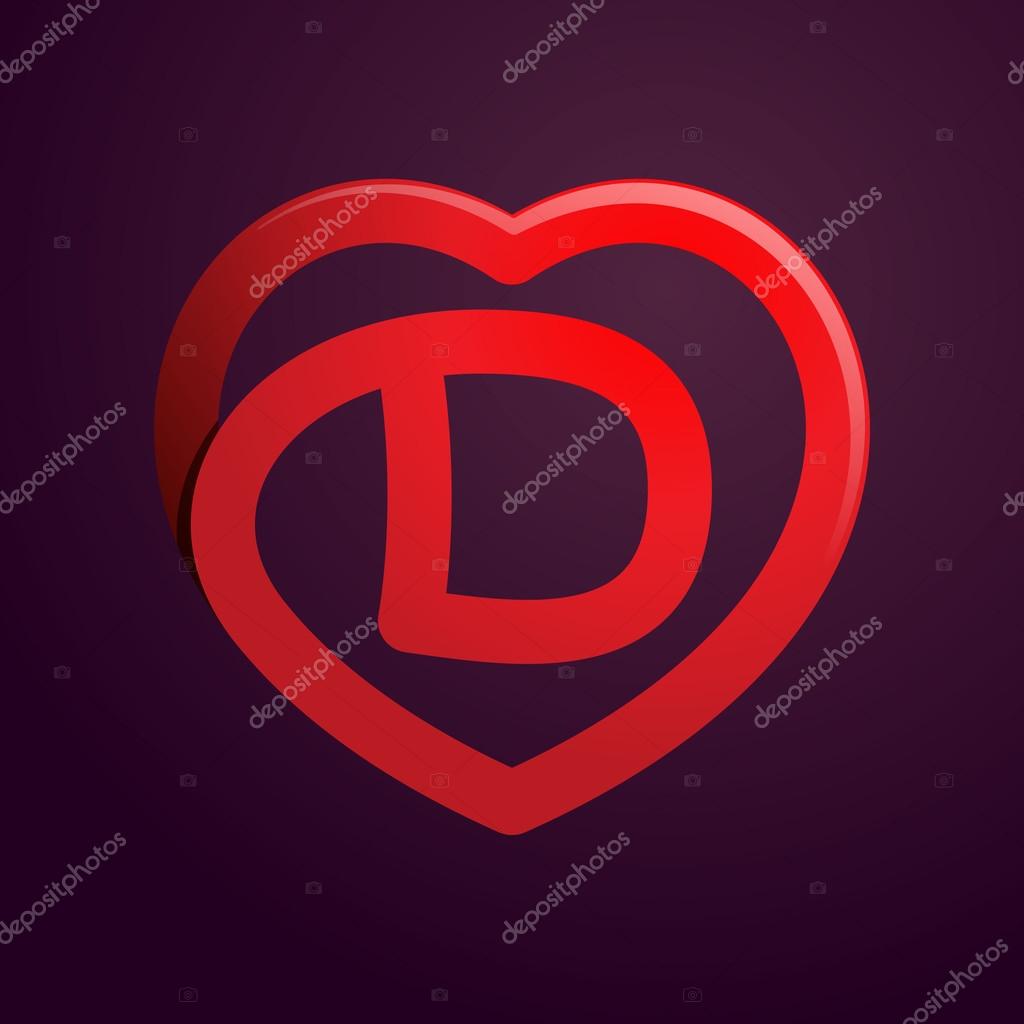D letter with red heart. Stock Vector by ©kaer_dstock 89766854