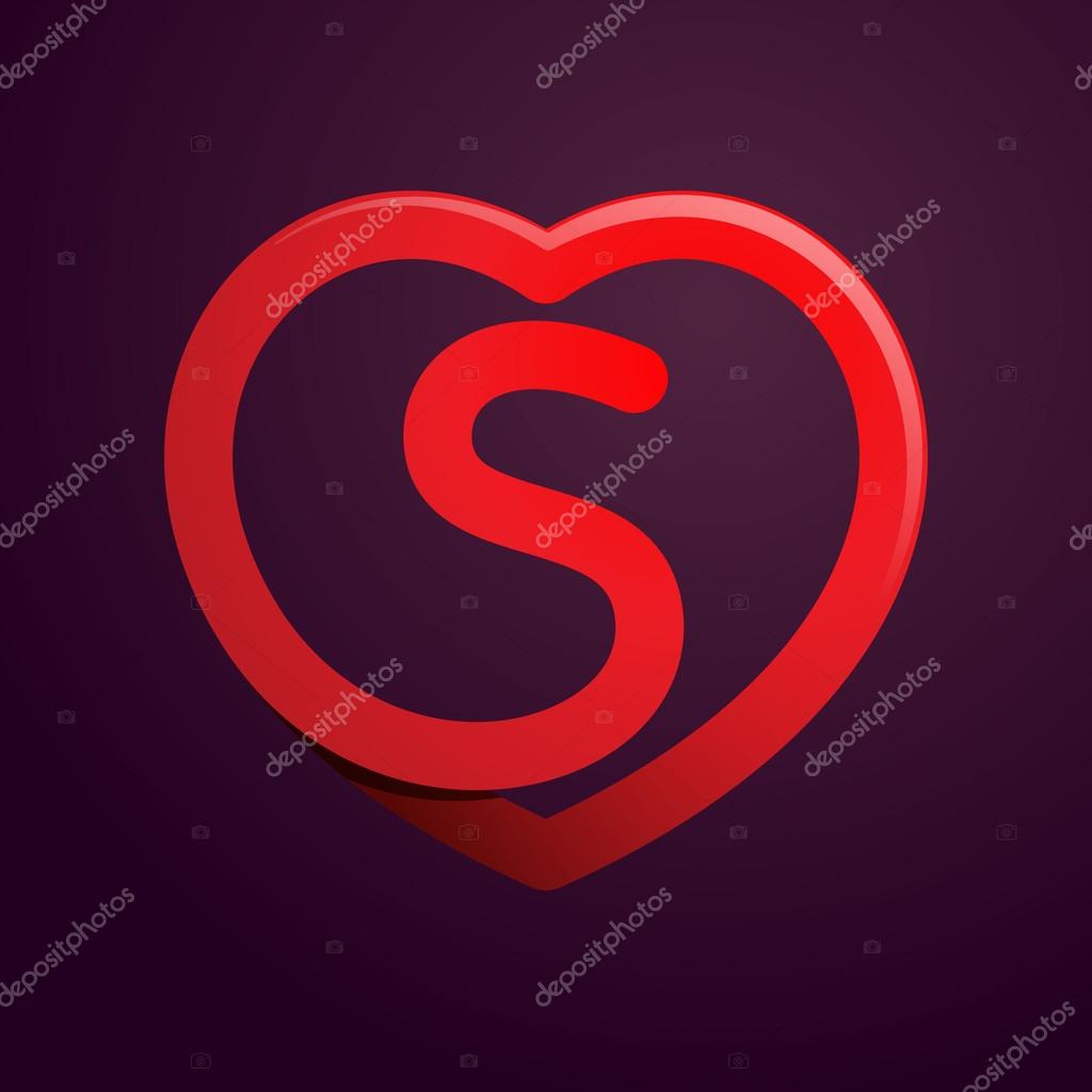 S letter with red heart. Stock Vector by ©kaer_dstock 89766916