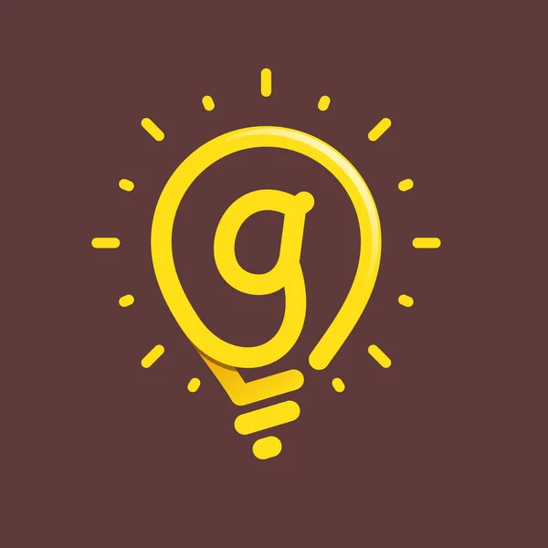 G letter with light bulb or idea icon. — Stock Vector