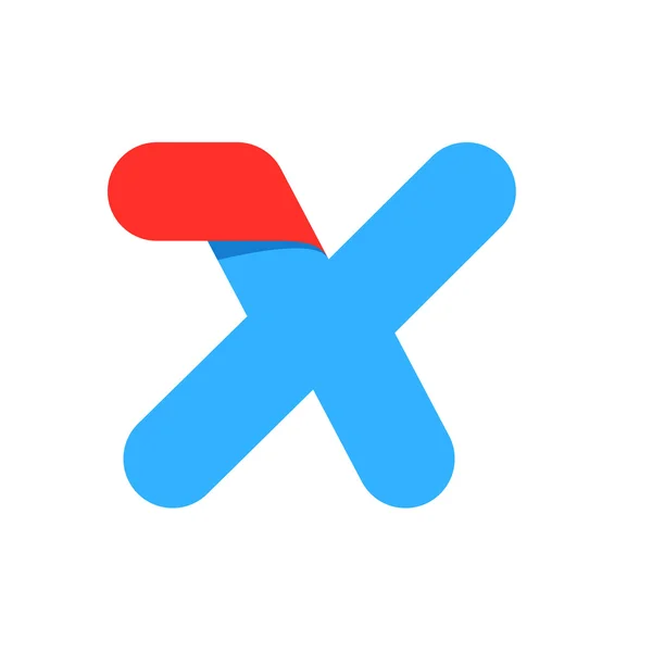 X lettre avec ligne de vitesse rapide . — Image vectorielle