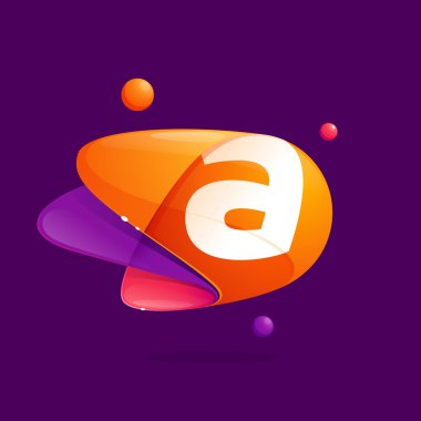 Harf A atomları ile renkli simge yörüngeler.