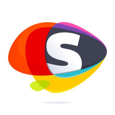 S letter with ellipses intersection logo. clipart