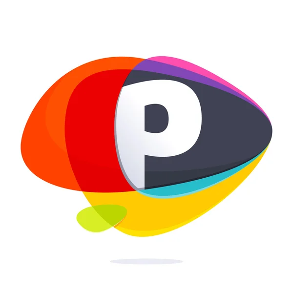 P brief met ellipsen snijpunt logo. — Stockvector
