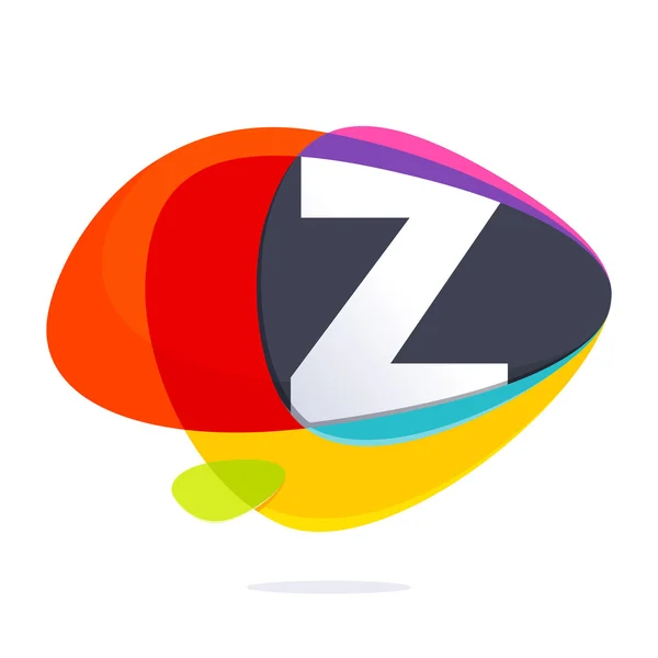 Letra Z con logotipo de intersección de elipses . — Vector de stock