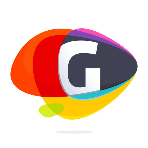 G letra con el logotipo de intersección de elipses . — Vector de stock