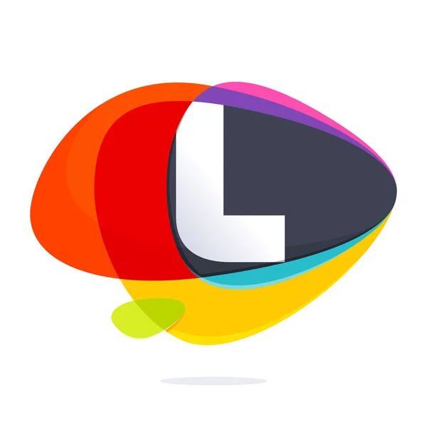 L lettre avec ellipses logo d'intersection . — Image vectorielle