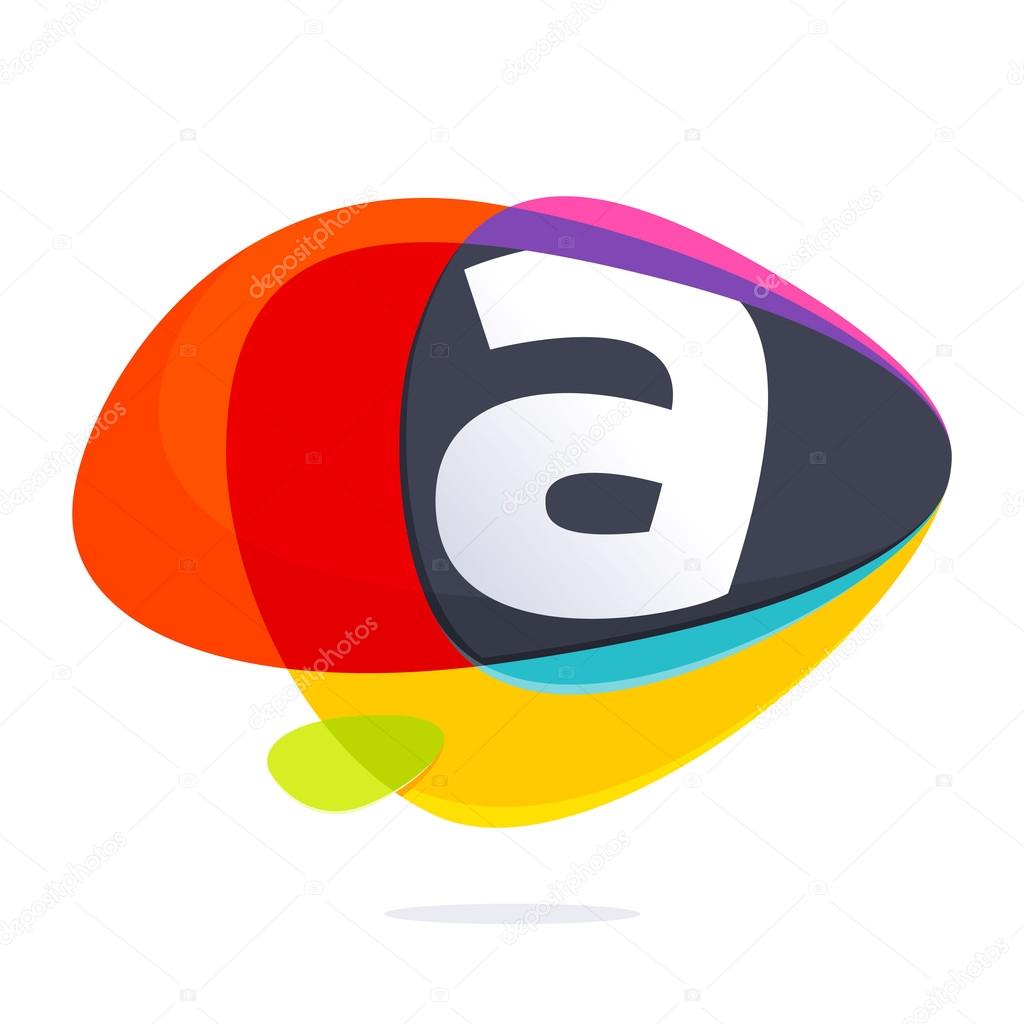 Letter A with ellipses intersection logo.