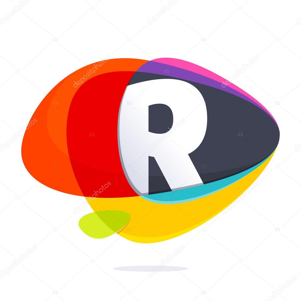 R letter with ellipses intersection logo.