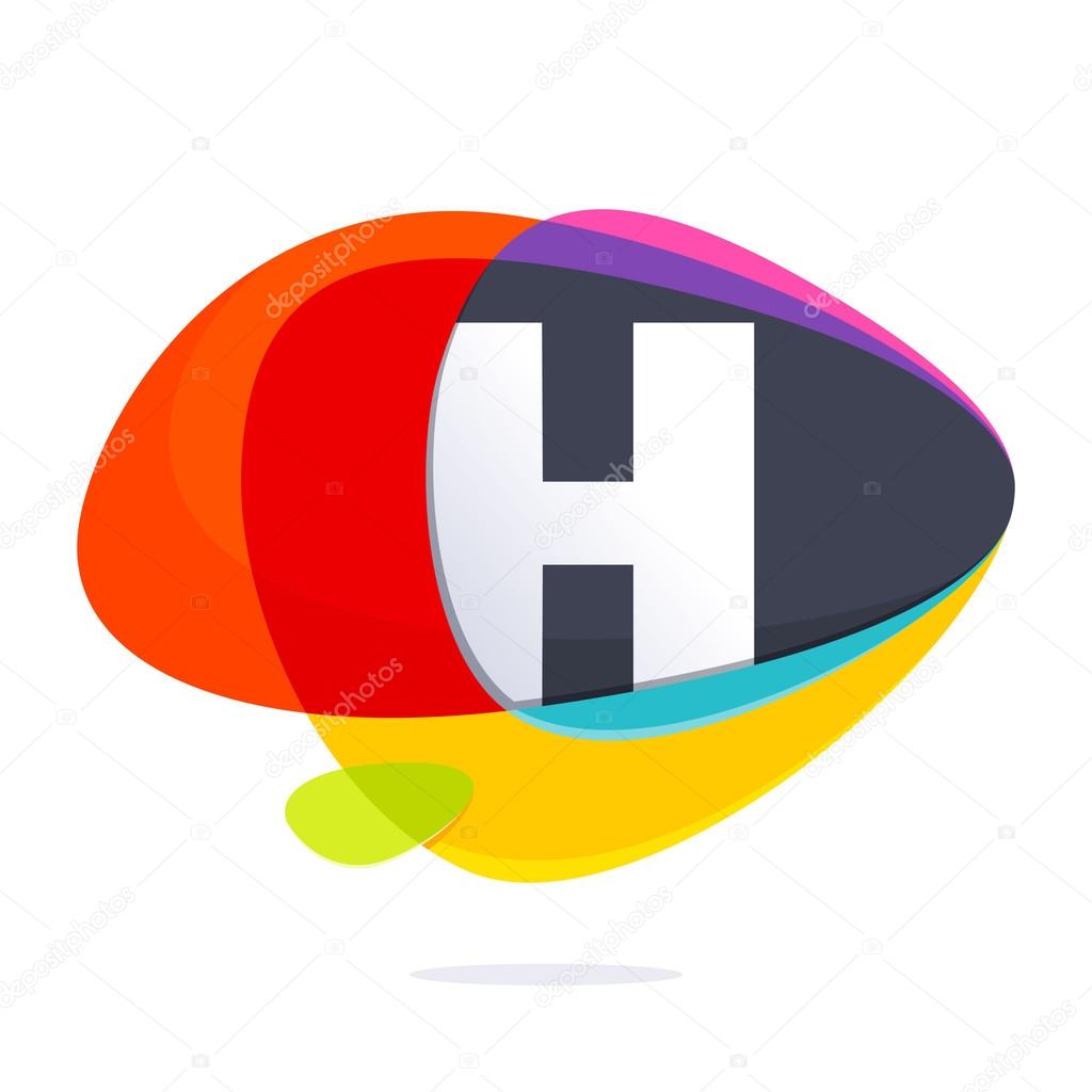 H letter with ellipses intersection logo.