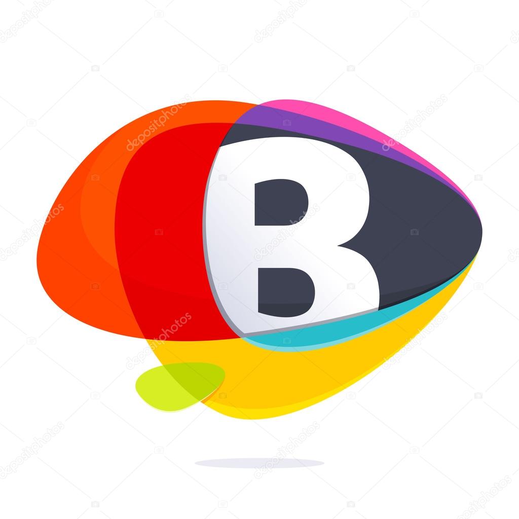 B letter with ellipses intersection logo.