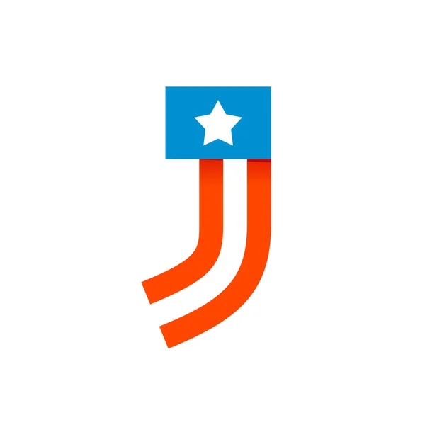 アメリカ星条旗と J の手紙. — ストックベクタ