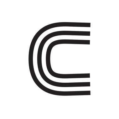 Paralel çizgiler tarafından kurulan C harfi.