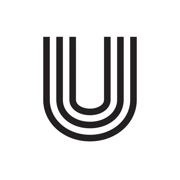 U letter formed by parallel lines. — Stock Vector