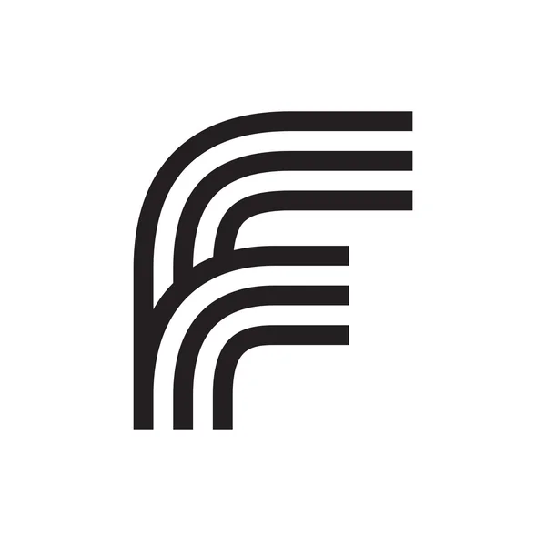 F letter formed by parallel lines. — Stock Vector