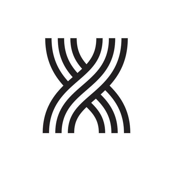 X letter formed by parallel lines.