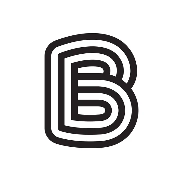 B brief gevormd door parallelle lijnen. — Stockvector