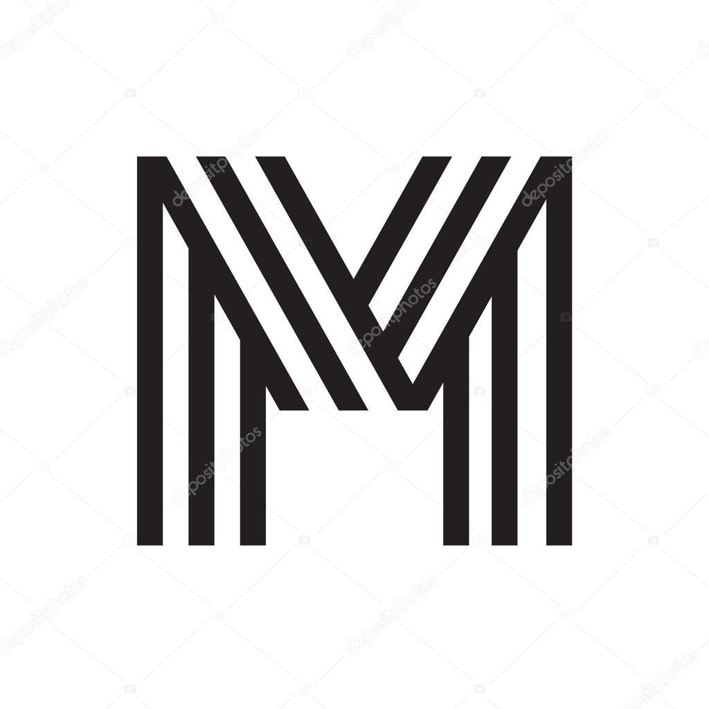 M letter formed by parallel lines.