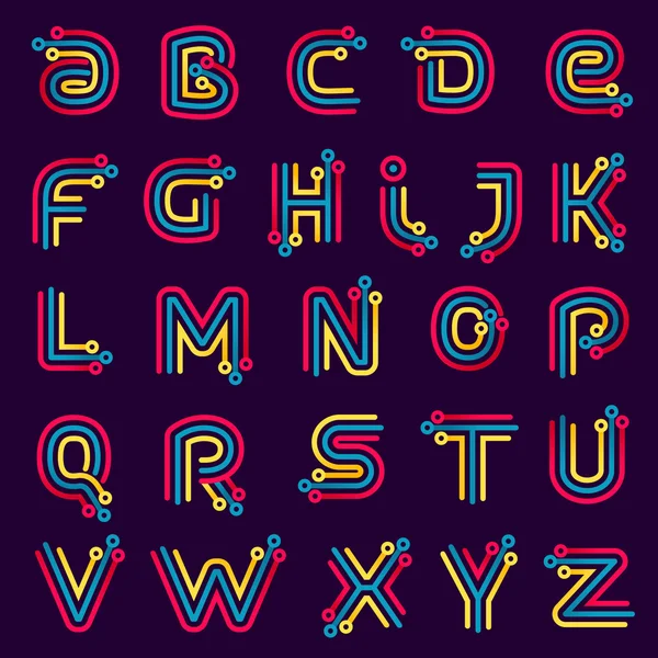 Elektrik hattı tarafından kurulan alfabesi. — Stok Vektör