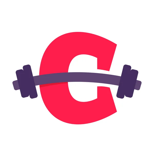 C brief met barbell. — Stockvector