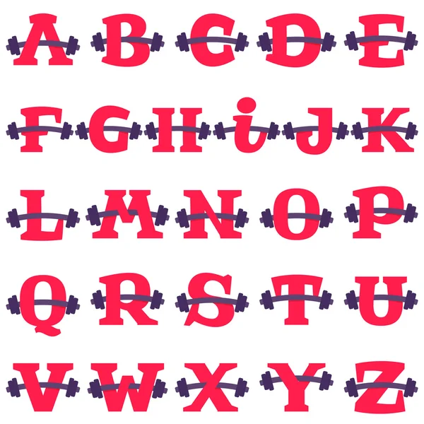 Conjunto de letras del alfabeto con barra . — Vector de stock