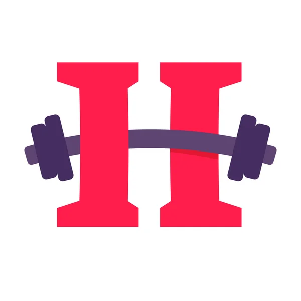 H brief met barbell. — Stockvector