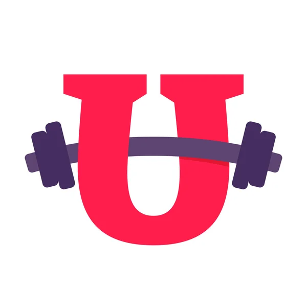 U brief met barbell. — Stockvector