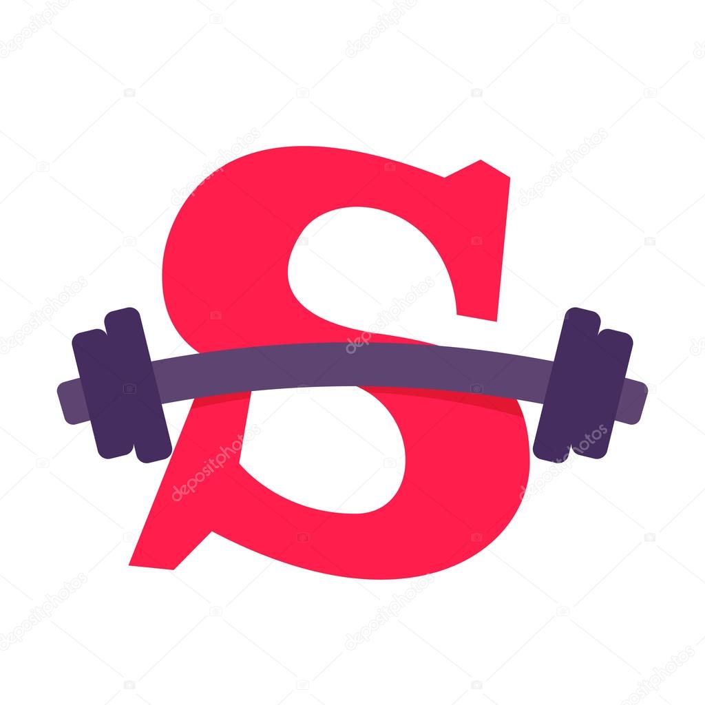 S letter with barbell.
