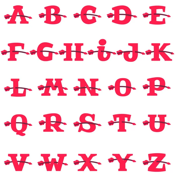 Lettres alphabets serties de flèches courbes . — Image vectorielle