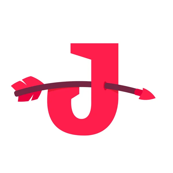 Літера J з вигнутою стрілкою . — стоковий вектор