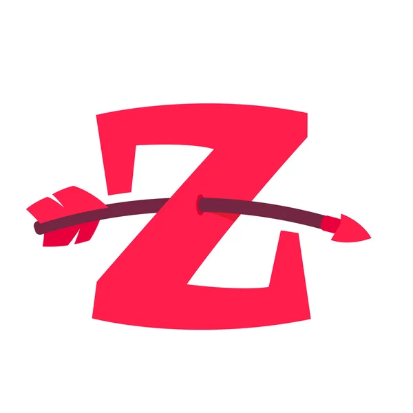 Z letter with curved arrow. — Stock Vector