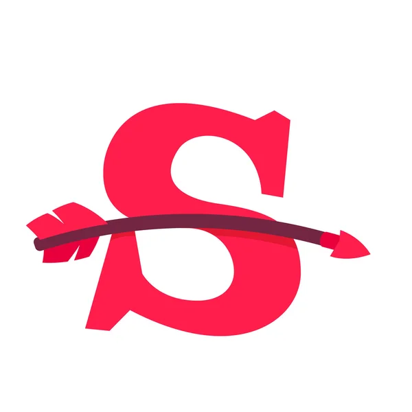 ตัวอักษร S ที่มีลูกศรโค้ง . — ภาพเวกเตอร์สต็อก
